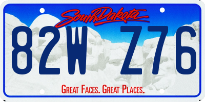SD license plate 82WZ76