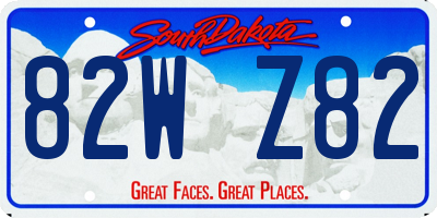 SD license plate 82WZ82