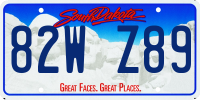 SD license plate 82WZ89