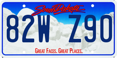 SD license plate 82WZ90