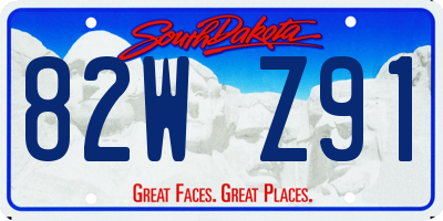 SD license plate 82WZ91