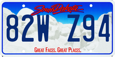 SD license plate 82WZ94