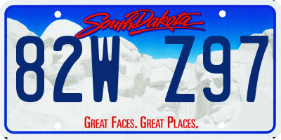 SD license plate 82WZ97