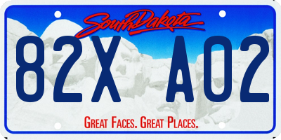 SD license plate 82XA02
