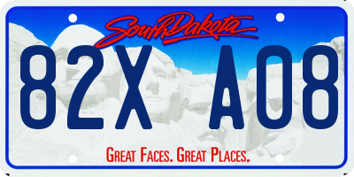 SD license plate 82XA08