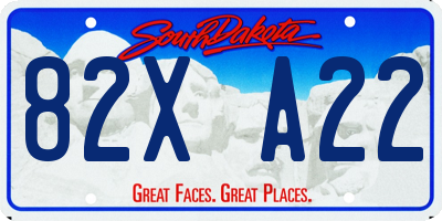 SD license plate 82XA22