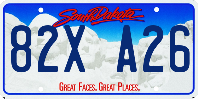 SD license plate 82XA26