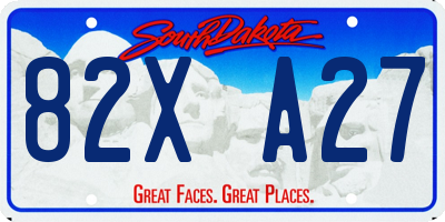 SD license plate 82XA27