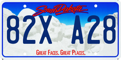 SD license plate 82XA28