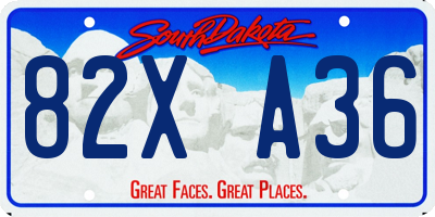SD license plate 82XA36