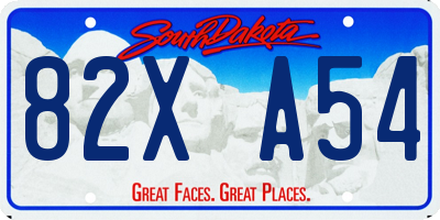 SD license plate 82XA54