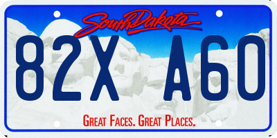SD license plate 82XA60