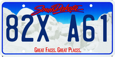 SD license plate 82XA61