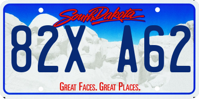 SD license plate 82XA62