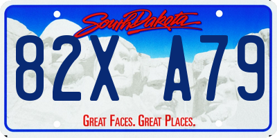 SD license plate 82XA79