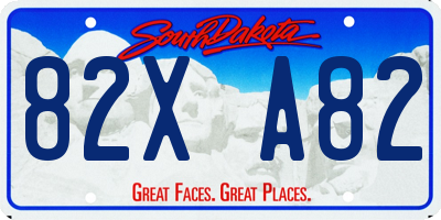 SD license plate 82XA82