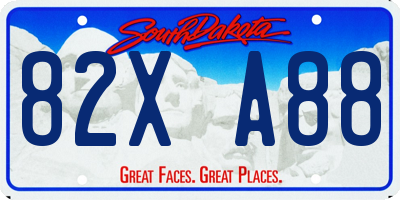 SD license plate 82XA88