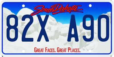 SD license plate 82XA90