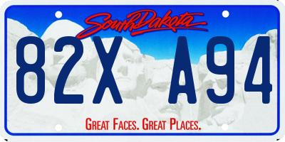 SD license plate 82XA94