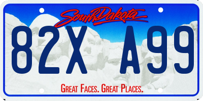 SD license plate 82XA99