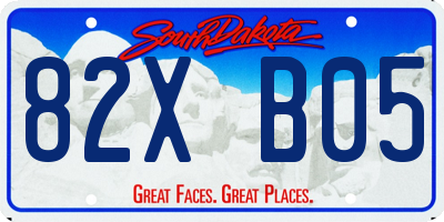 SD license plate 82XB05