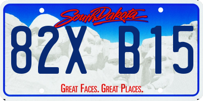 SD license plate 82XB15