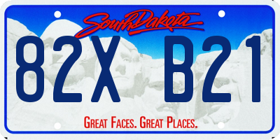 SD license plate 82XB21
