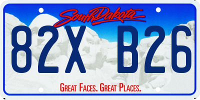 SD license plate 82XB26