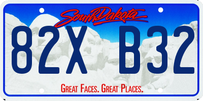 SD license plate 82XB32