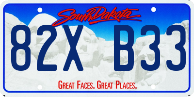 SD license plate 82XB33