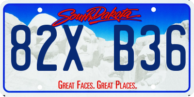 SD license plate 82XB36