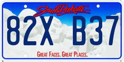 SD license plate 82XB37