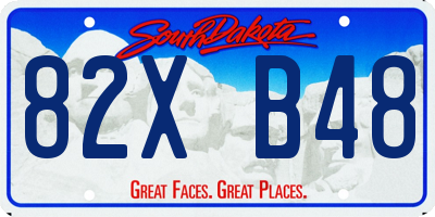 SD license plate 82XB48
