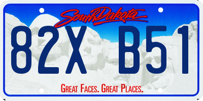 SD license plate 82XB51