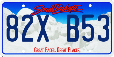 SD license plate 82XB53
