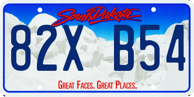 SD license plate 82XB54