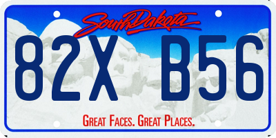 SD license plate 82XB56