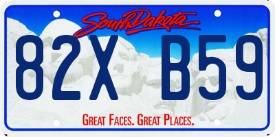 SD license plate 82XB59