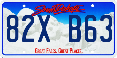 SD license plate 82XB63