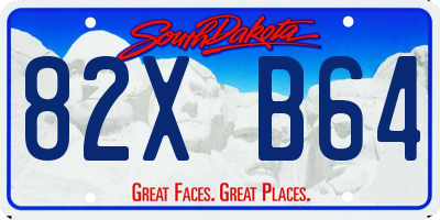 SD license plate 82XB64