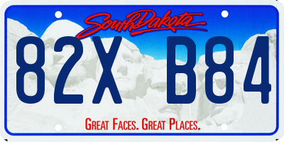 SD license plate 82XB84