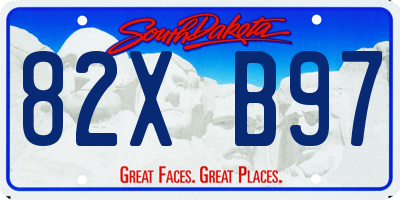 SD license plate 82XB97