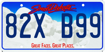 SD license plate 82XB99
