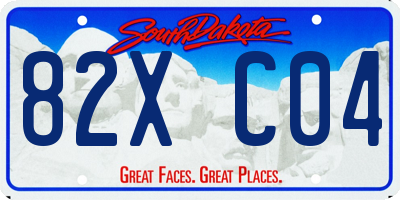 SD license plate 82XC04