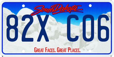 SD license plate 82XC06