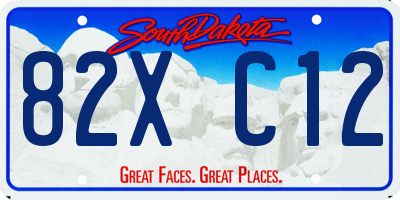 SD license plate 82XC12