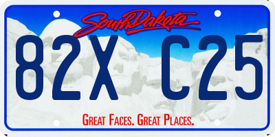 SD license plate 82XC25