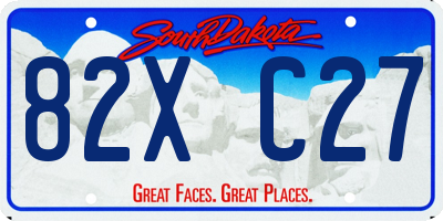 SD license plate 82XC27