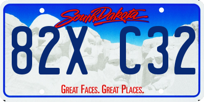 SD license plate 82XC32
