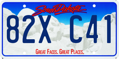 SD license plate 82XC41